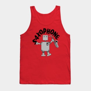 Saxophone Robot Text Tank Top